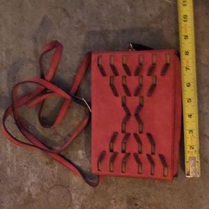 Danielle Nicole red and brown crossbody handbag bag